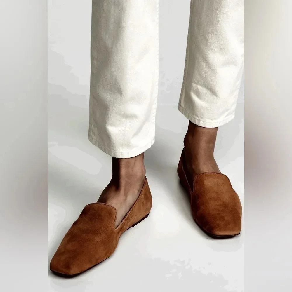 Vince Clark Loafers Suede Smoking Slipper Flat